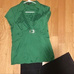 Express Green Collared Shirt - Medium - EUC